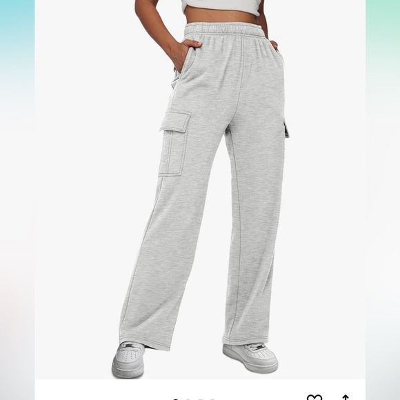 Women's Gray Cargo Pants - Picture 2 of 10